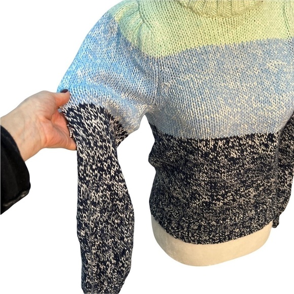 𝅺525 America Colourblock Balloon Sleeve in Midnight Multi Sweater Size XS - Picture 5 of 12